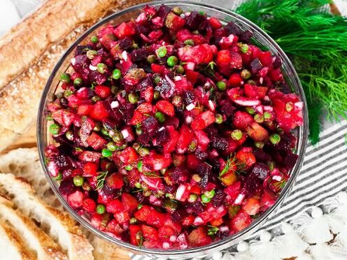 чӣ тавр винегретро ҳангоми риояи парҳези сафеда кардан мумкин аст